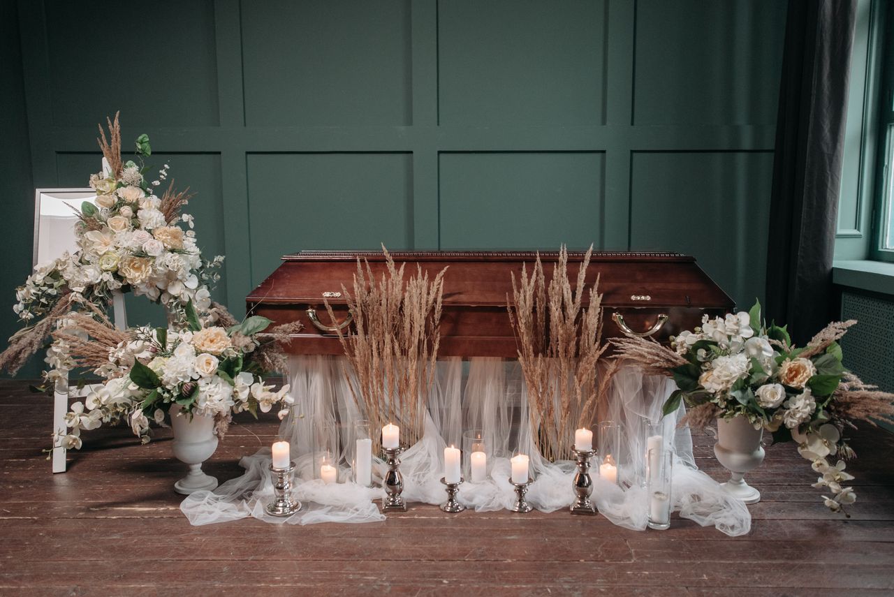 Personal funeral floral tribute arranged in memory of a loved one